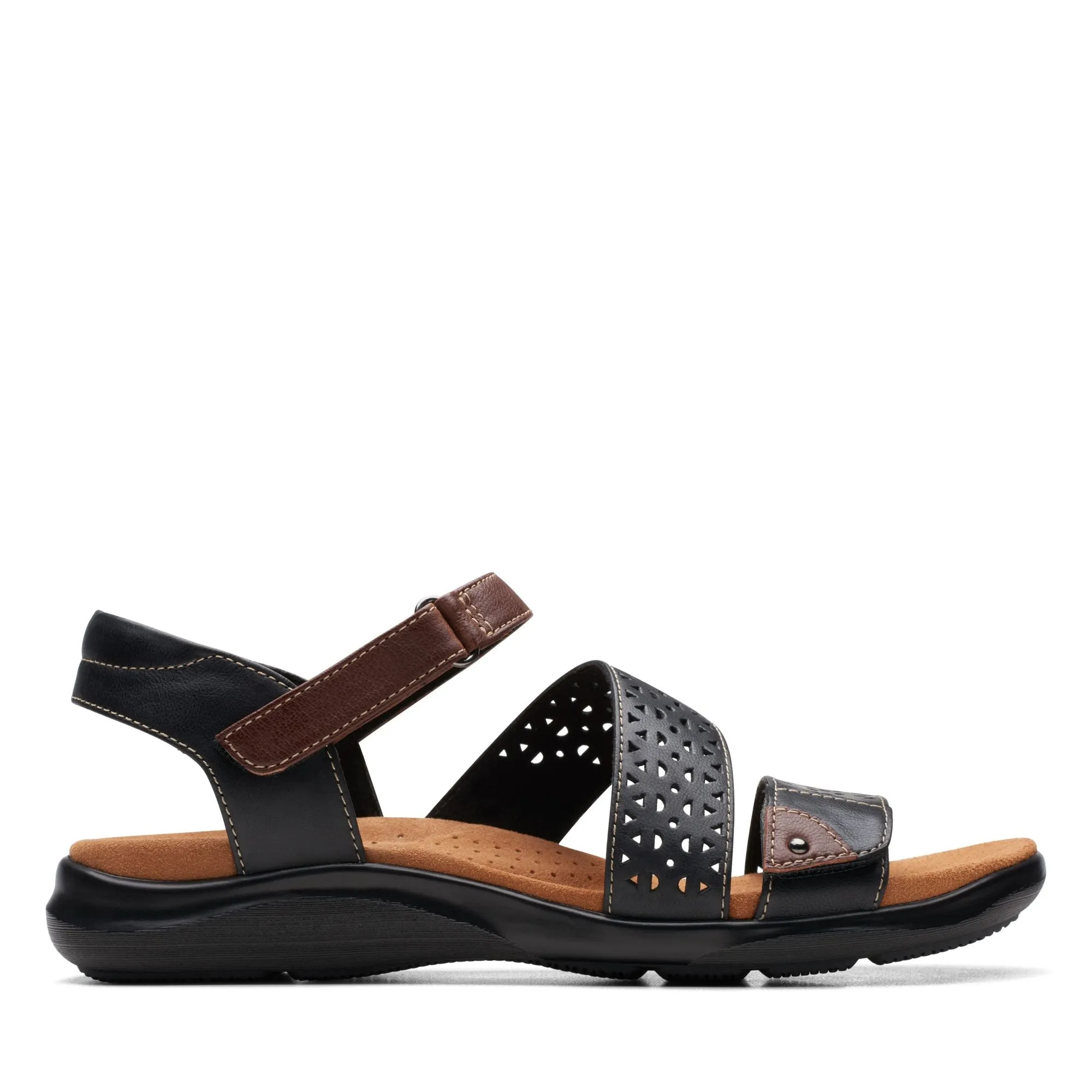 Clarks Women's Kitly Way Strap Sandal in Black