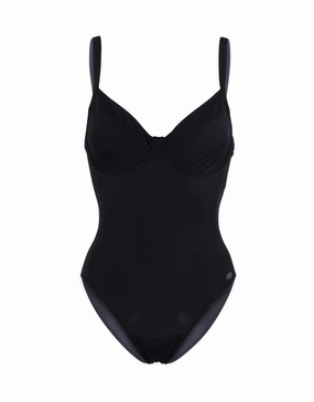 Classic Adjustable Swimsuit - Black minimalistic swimsuits women, sleek swimwear styles