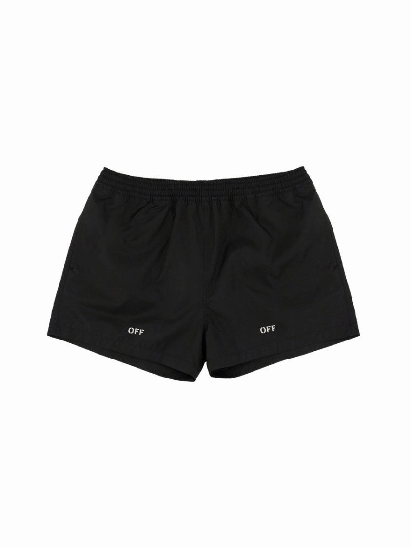 Classic Black Swimsuit With Logo Detailing summer mens swimwear, mens athletic swimwear
