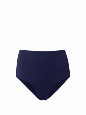 Classic High Waist Bottom Navy Satin fashionable beach swimwear, modern womens bikinis