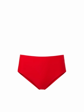 Classic Midrise Bottom Cherry Red fashionable beach swimwear, modern womens bikinis