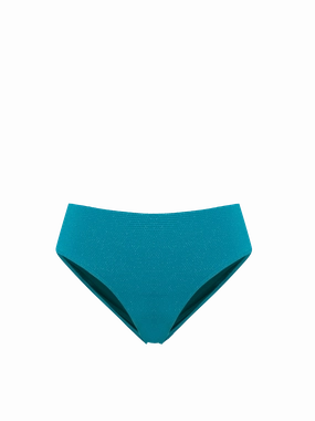 Classic Midrise Bottom In Jungle Green Metallic Pique high waist swimwear women, swimsuit for women beachwear