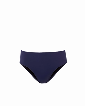 Classic Midrise Bottom In Navy Texture high waist swimwear women, swimsuit for women beachwear