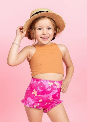 Clay | Mini Racer Back Top girls full coverage swimwear, kids swimwear for pool