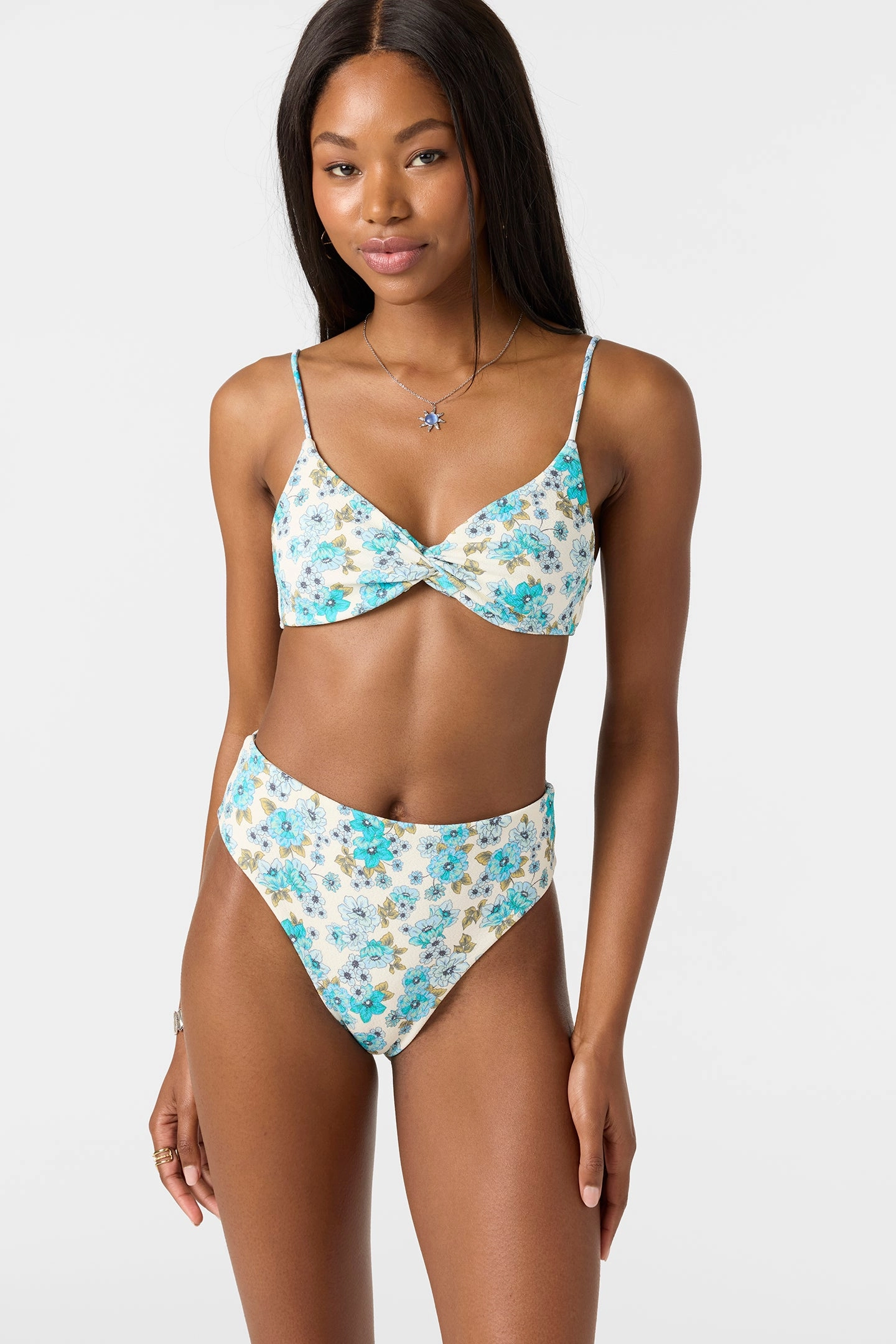 COASTAL FLORAL MALIBU TOP classic women's swimwear, everyday swimwear for ladies
