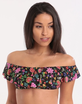 Cocobella Tolvo Off The Shoulder Bikini Top - Black stylish swimwear tops, womens beach tops