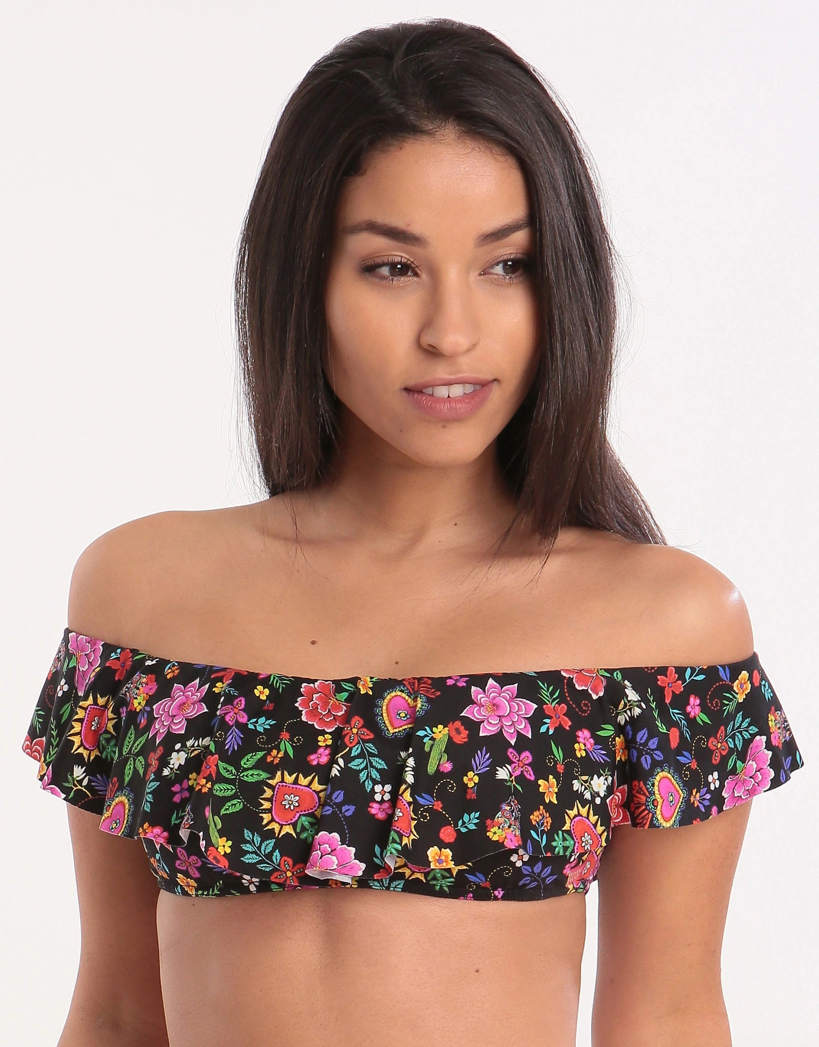 Cocobella Tolvo Off The Shoulder Bikini Top - Black stylish swimwear tops, womens beach tops