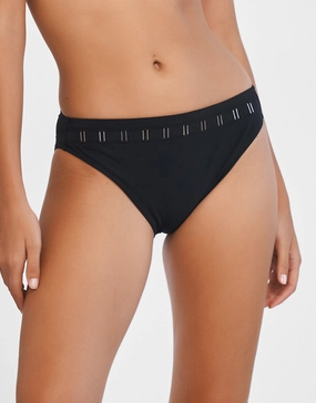 Code Bikini Pant - Black adjustable swim bottoms women, flattering bikini bottoms