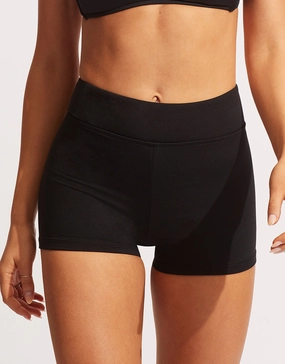 Collective Boyleg Bikini Pant - Black adjustable swim bottoms women, flattering bikini bottoms