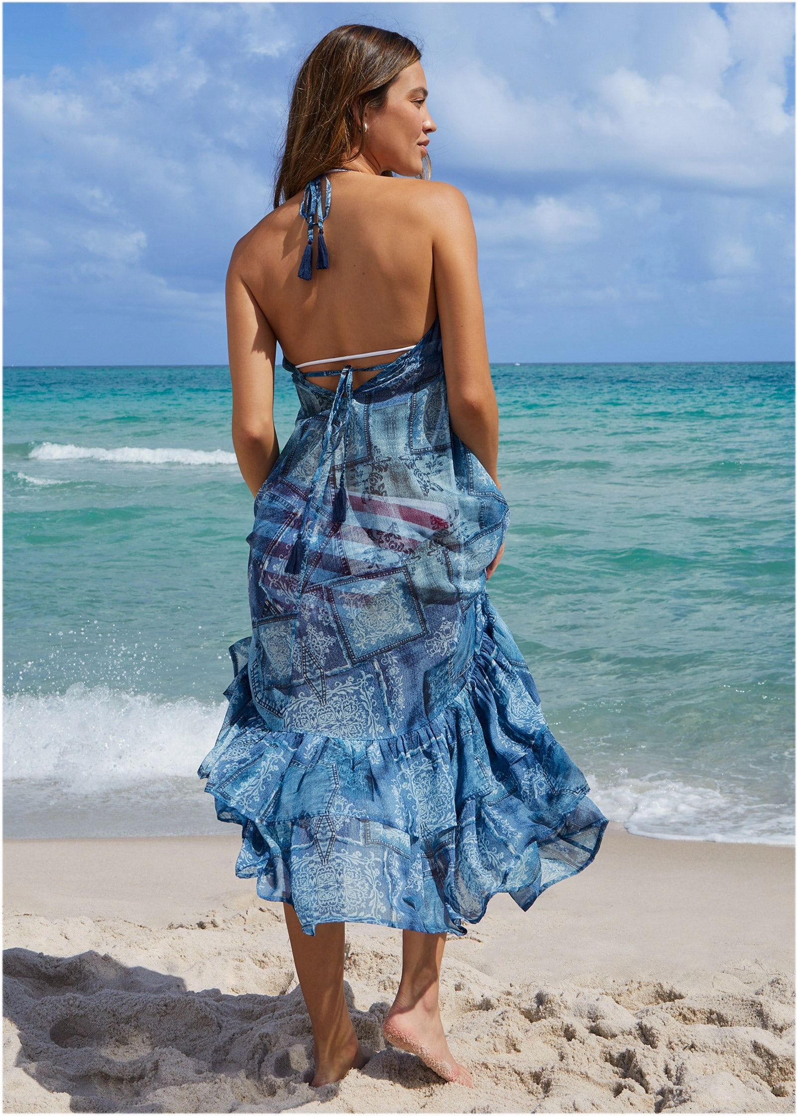 Cover Up Dress - Denim Patchwork