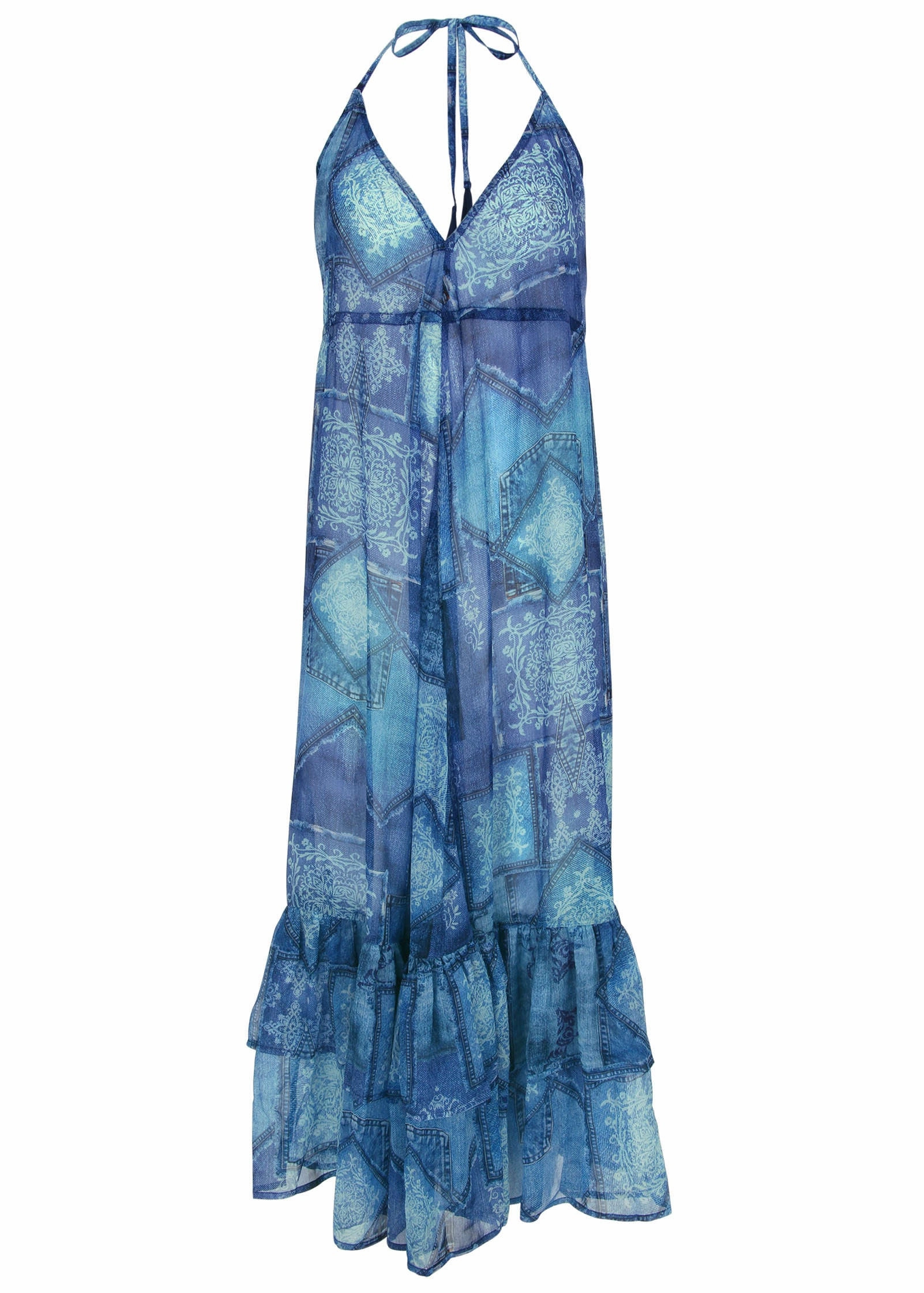 Cover Up Dress - Denim Patchwork