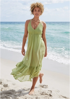 Cover Up Dress - Mosstone swimwear with tummy control, elegant swimsuits for women