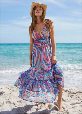 Cover Up Dress - Santa Monica Abstract womens sun protection swimwear, trendy swimwear collection
