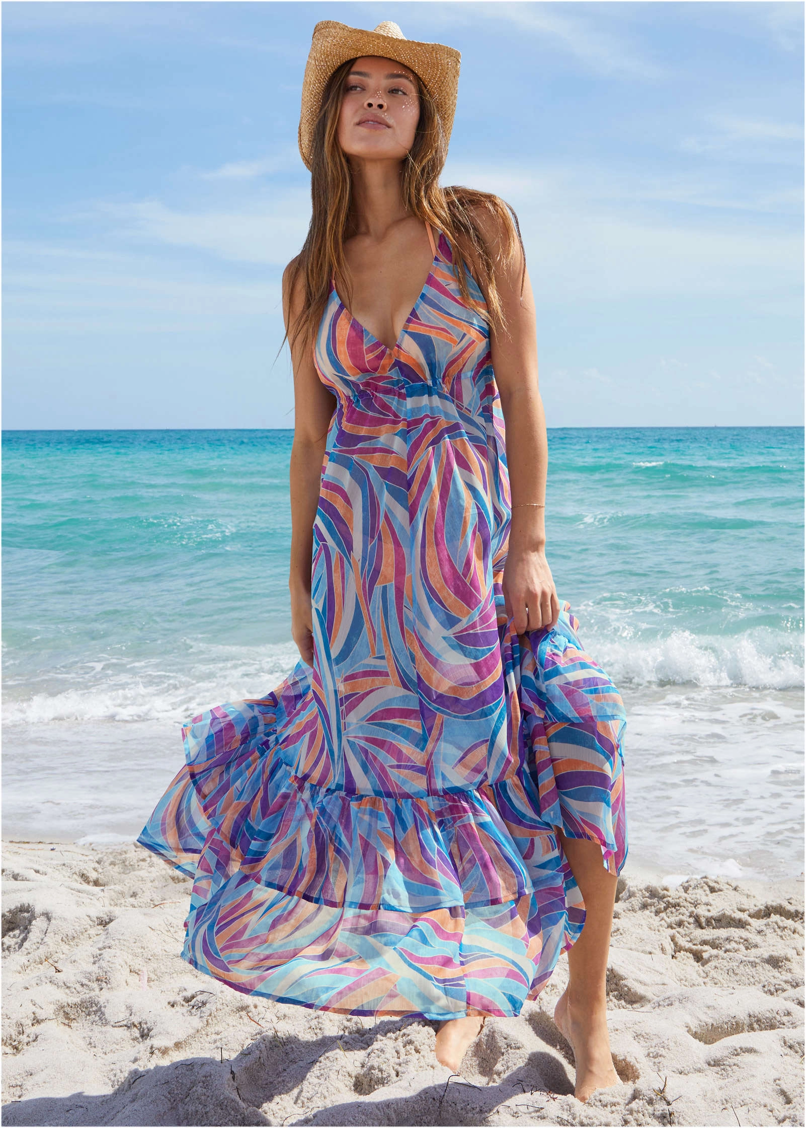 Cover Up Dress - Santa Monica Abstract womens sun protection swimwear, trendy swimwear collection