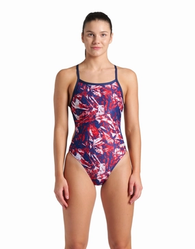 Crackle Challenge Back Swimsuit - Navy/Team Red minimalistic swimsuits women, sleek swimwear styles