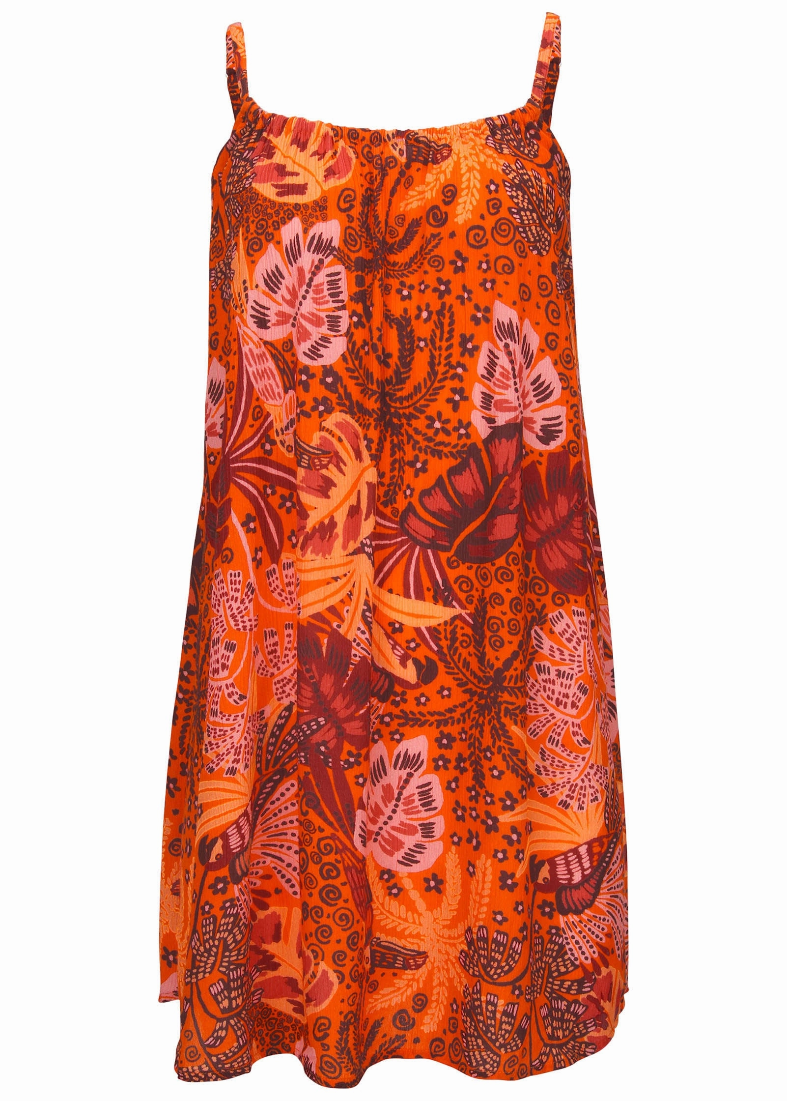 Crinkle Cover-Up Dress - Parrot Palm