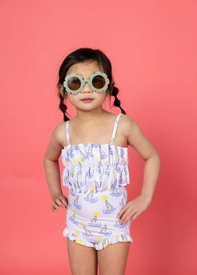 Croc | Mini All Ruffled Up Bottoms girls full coverage swimwear, kids swimwear for pool
