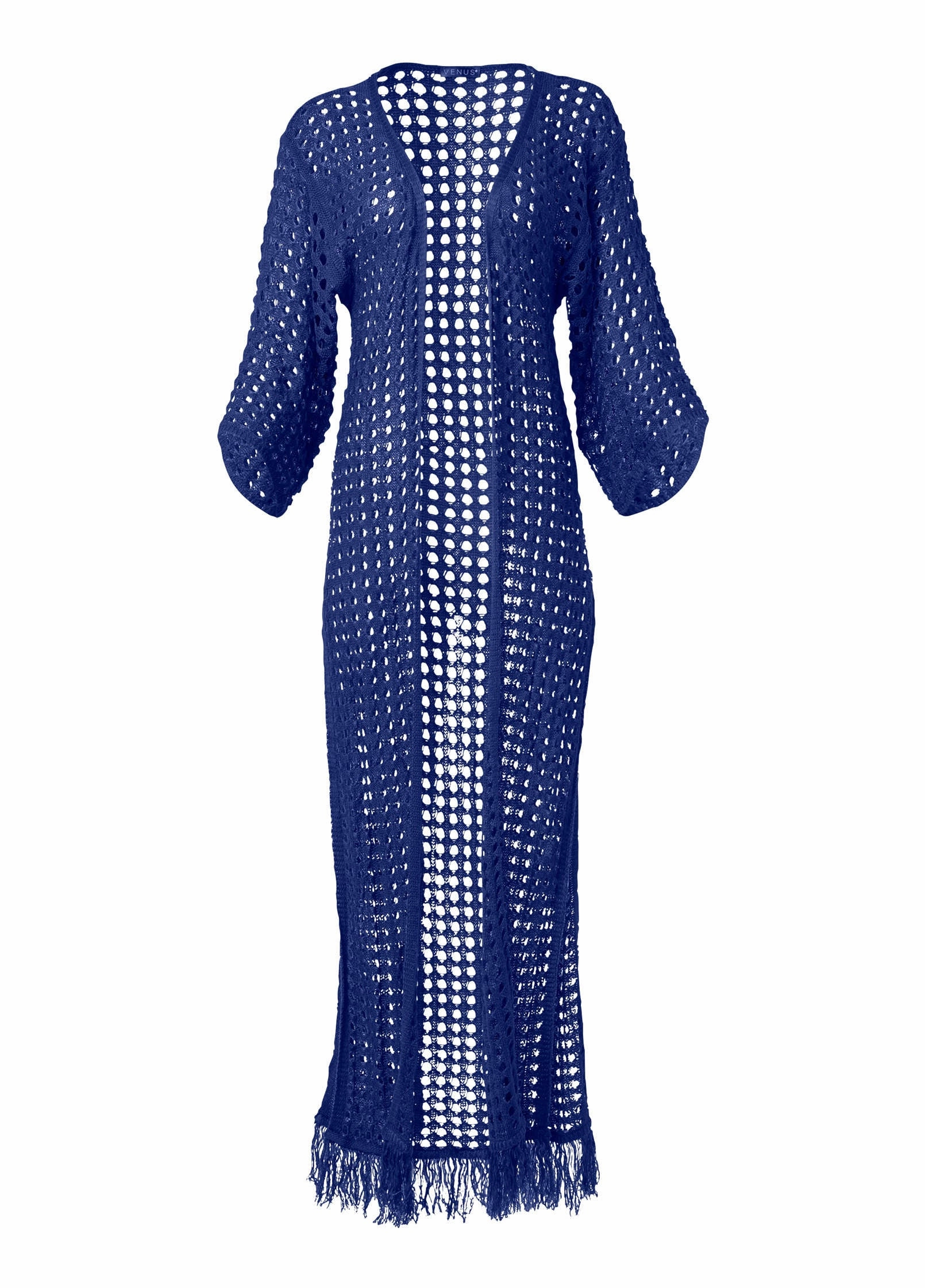 Crochet Kimono Cover-Up - Ultramarine Blue