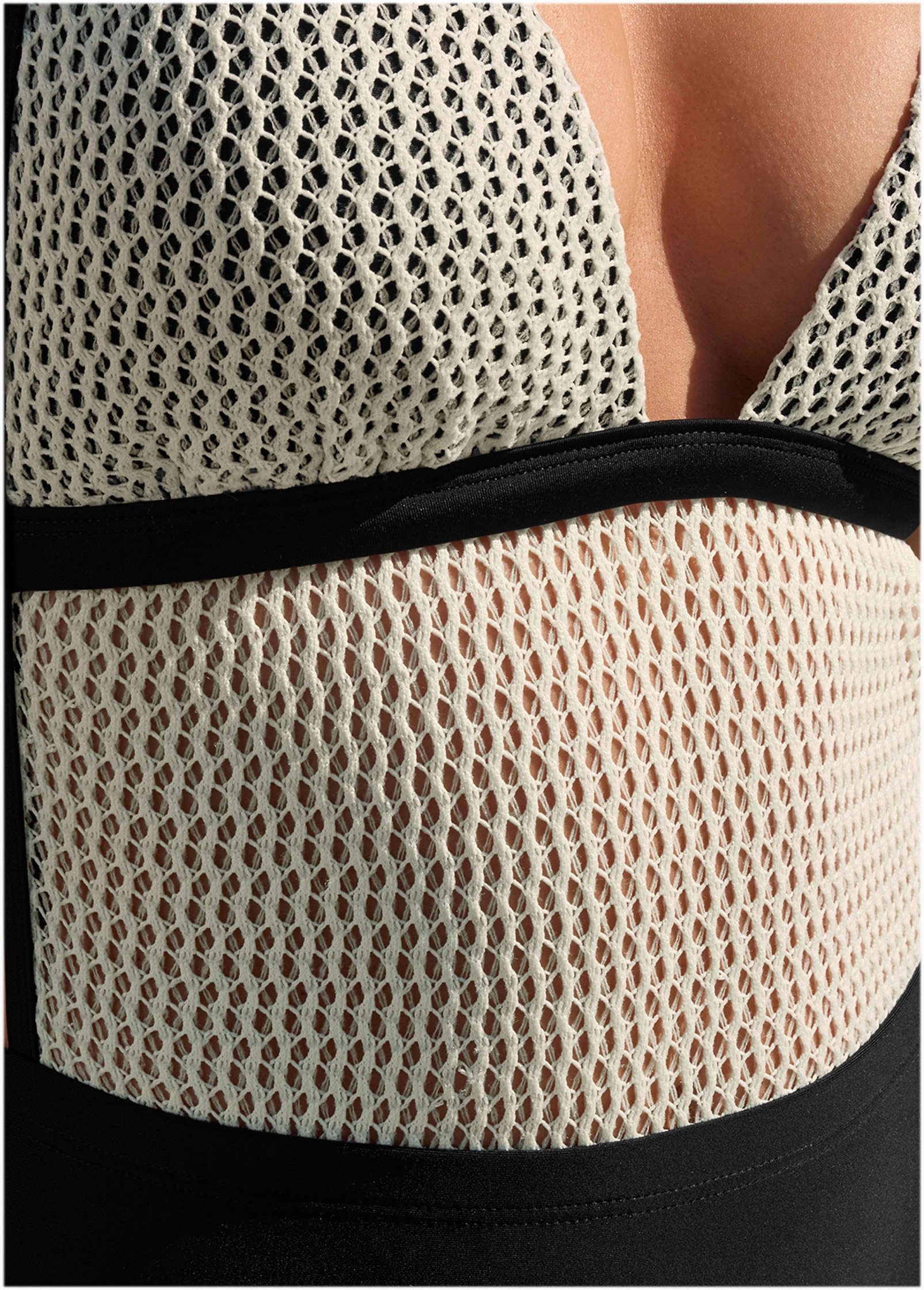 Crochet Open Back One-Piece - Cream