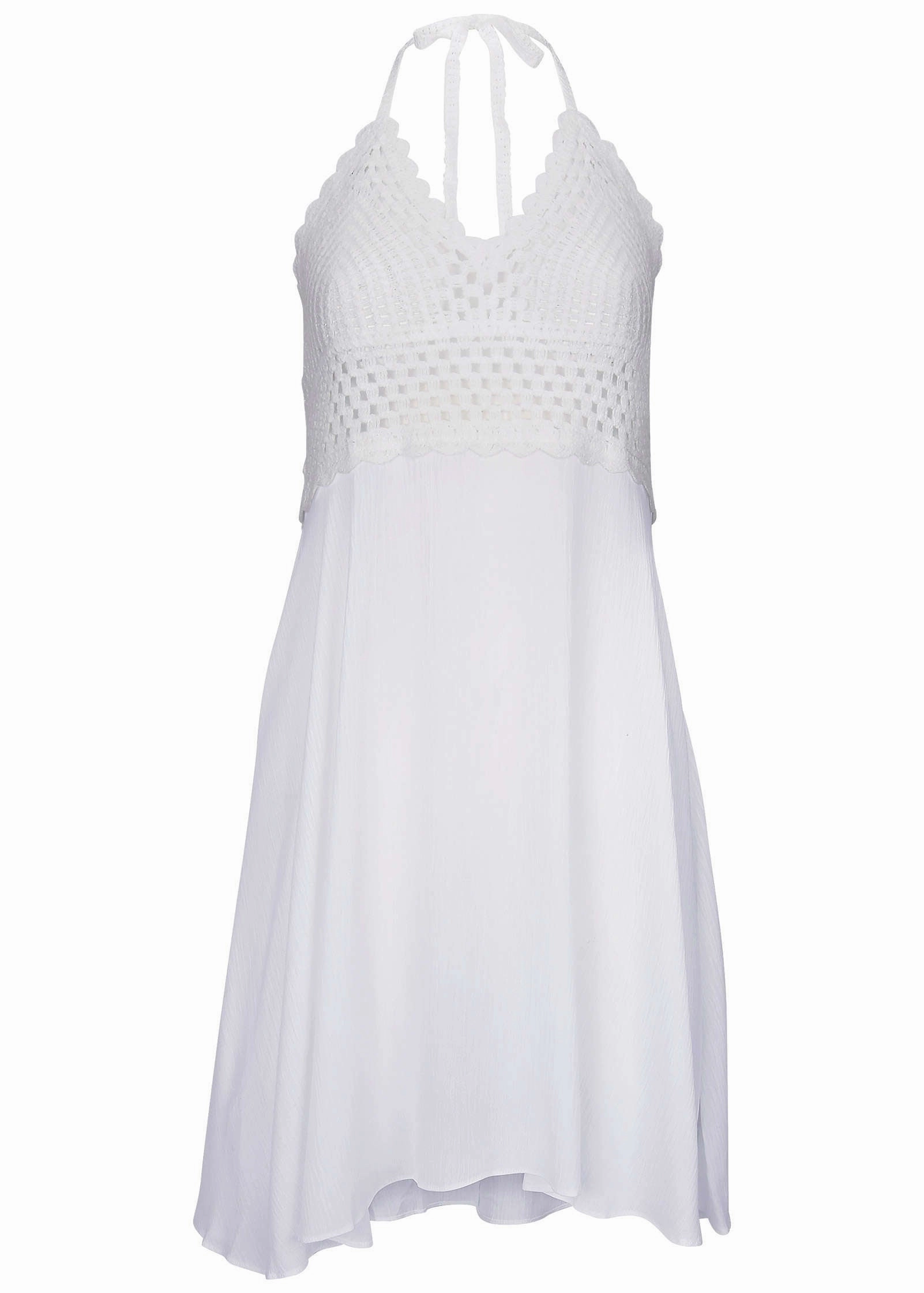 Crochet Top Cover-Up Dress - White