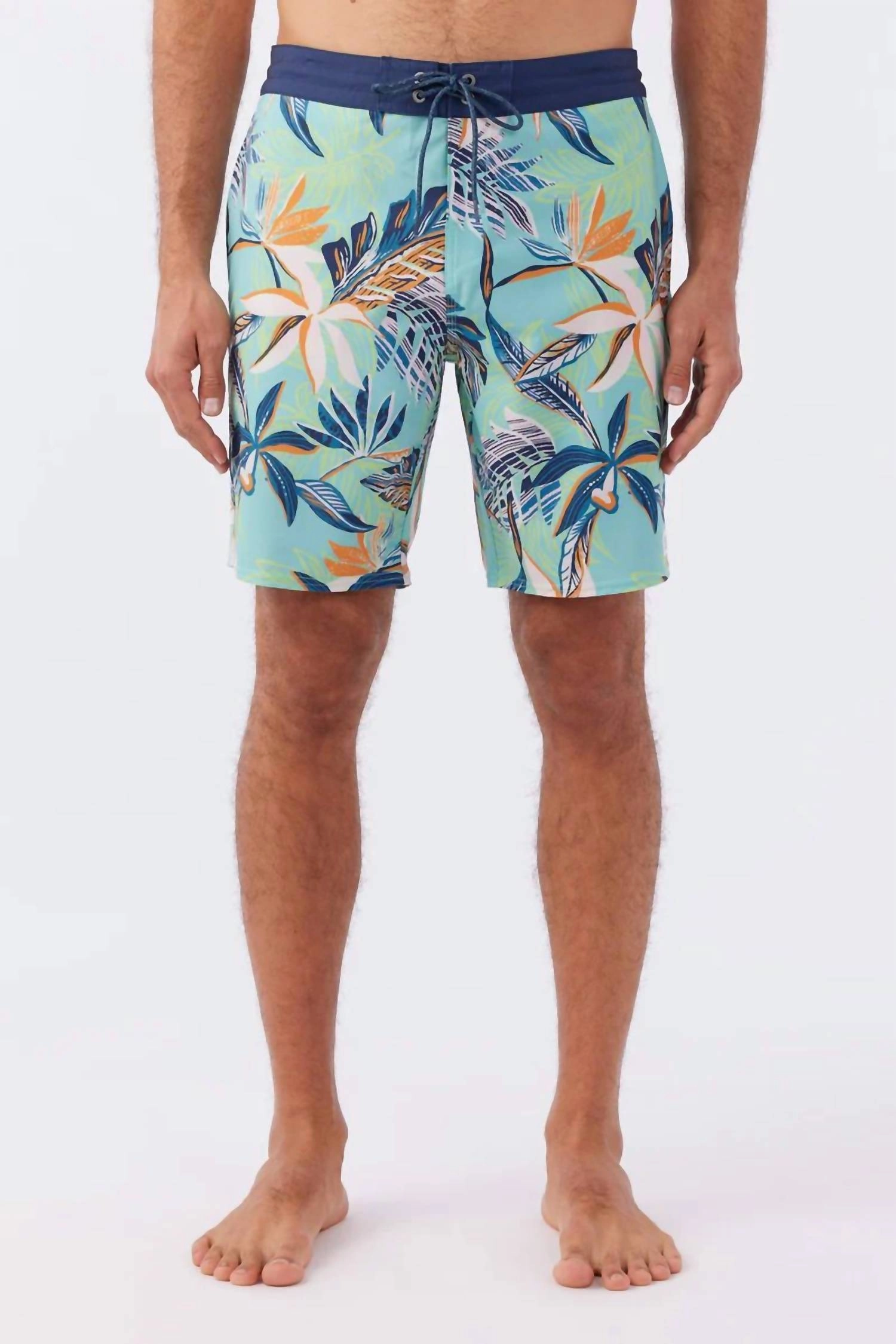 Cruzer Boardies In Aqua Wash mens beach swimwear, quick dry mens swimsuits