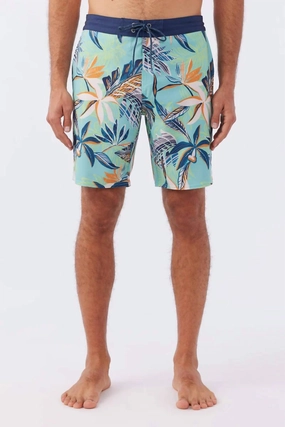 Cruzer Boardies In Aqua Wash mens beach swimwear, quick dry mens swimsuits
