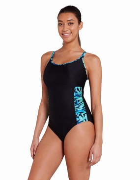 Cyber Multiway Swimsuit - Black/Blue minimalistic swimsuits women, sleek swimwear styles