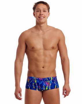 Dammed Sidewinder Swim Trunks - Blue casual mens swimwear, affordable swimwear for men