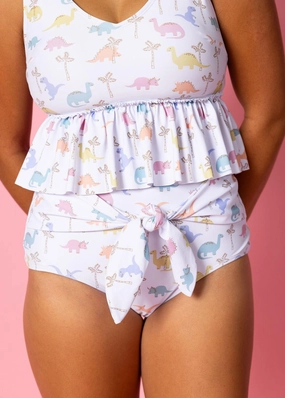 Dinos | Tie-Up-Front Bottoms elastic waistband swim bottoms, mix-and-match bikini bottoms