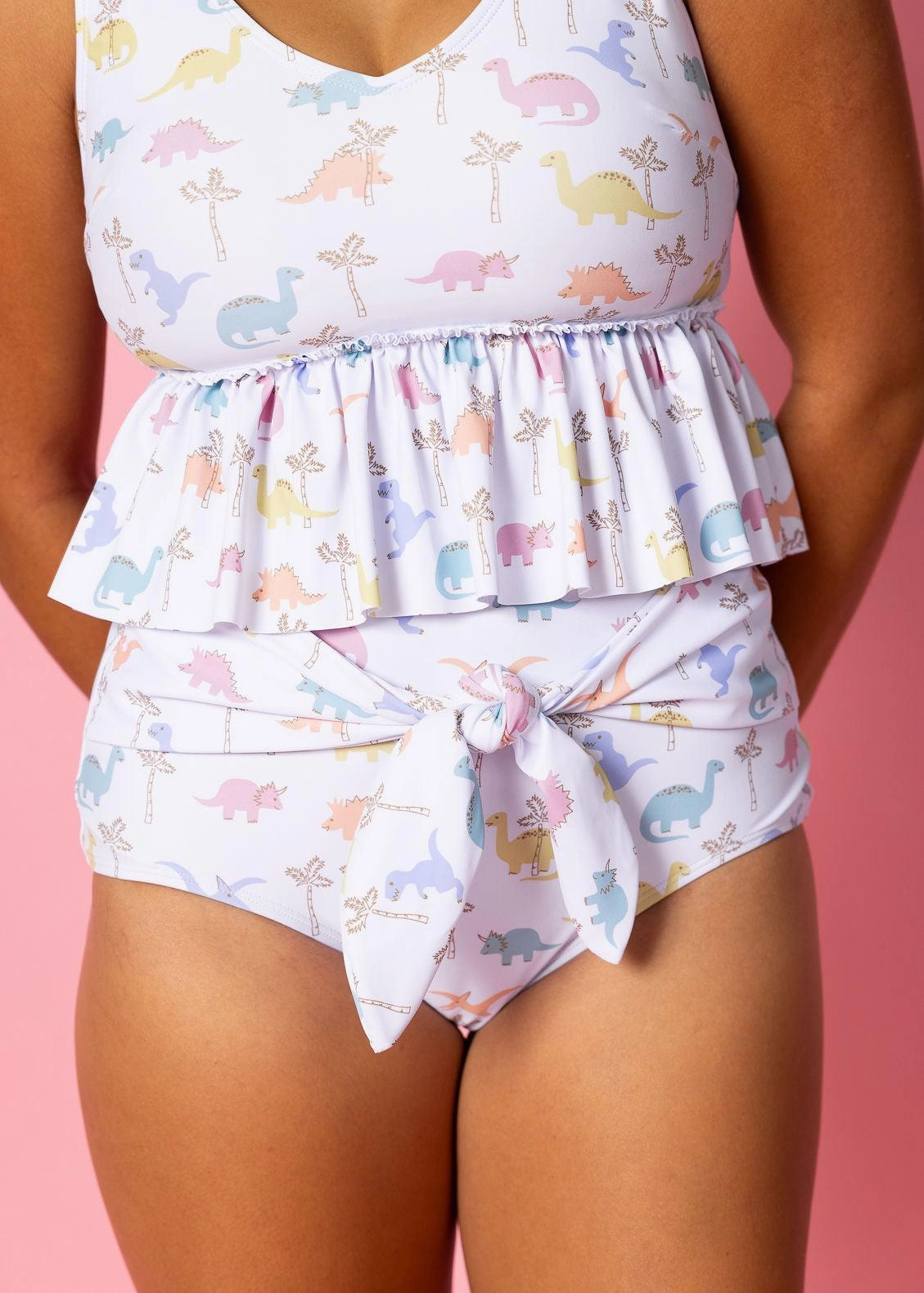 Dinos | Tie-Up-Front Bottoms elastic waistband swim bottoms, mix-and-match bikini bottoms