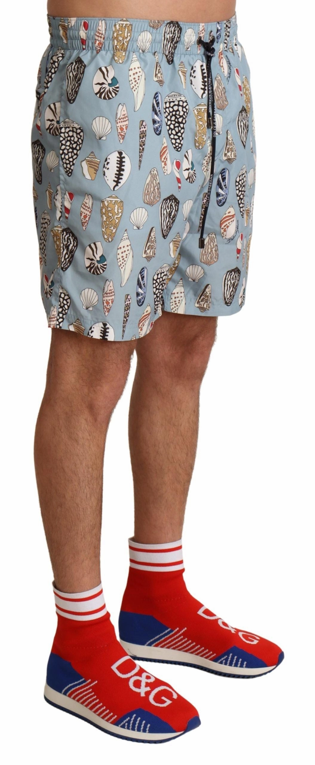 Dolce & Gabbana Elegant Seashell Print Swim Men's Trunks