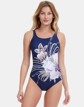 Dolce Vita Mastectomy Swimsuit - Navy mastectomy swimsuits for women, post surgery swimwear