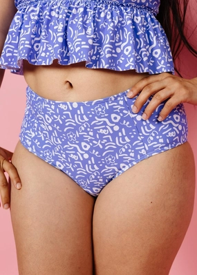 Doodles | Mid-Rise Bottoms elastic waistband swim bottoms, mix-and-match bikini bottoms