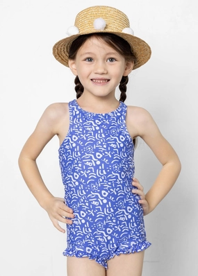 Doodles | Mini All Ruffled Up Bottoms girls full coverage swimwear, kids swimwear for pool