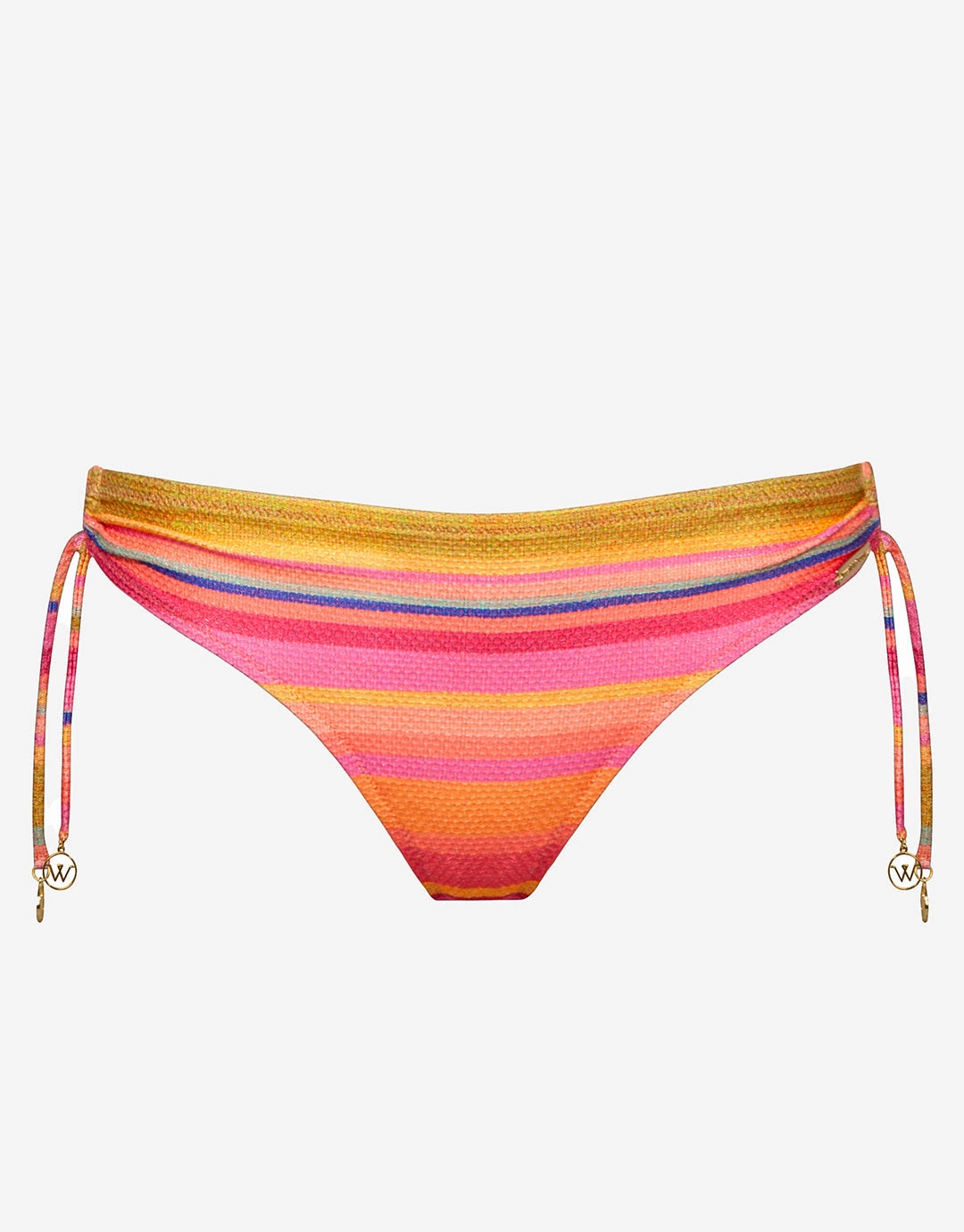 Dopamine Stripe Loop Side Bikini Pant - Dopamine Brights adjustable swim bottoms women, flattering bikini bottoms