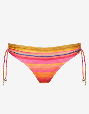 Dopamine Stripe Loop Side Bikini Pant - Dopamine Brights adjustable swim bottoms women, flattering bikini bottoms