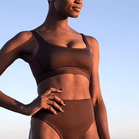Double Scoop Top - Cold Brew lightweight women's swimwear, chic swim outfits for beach