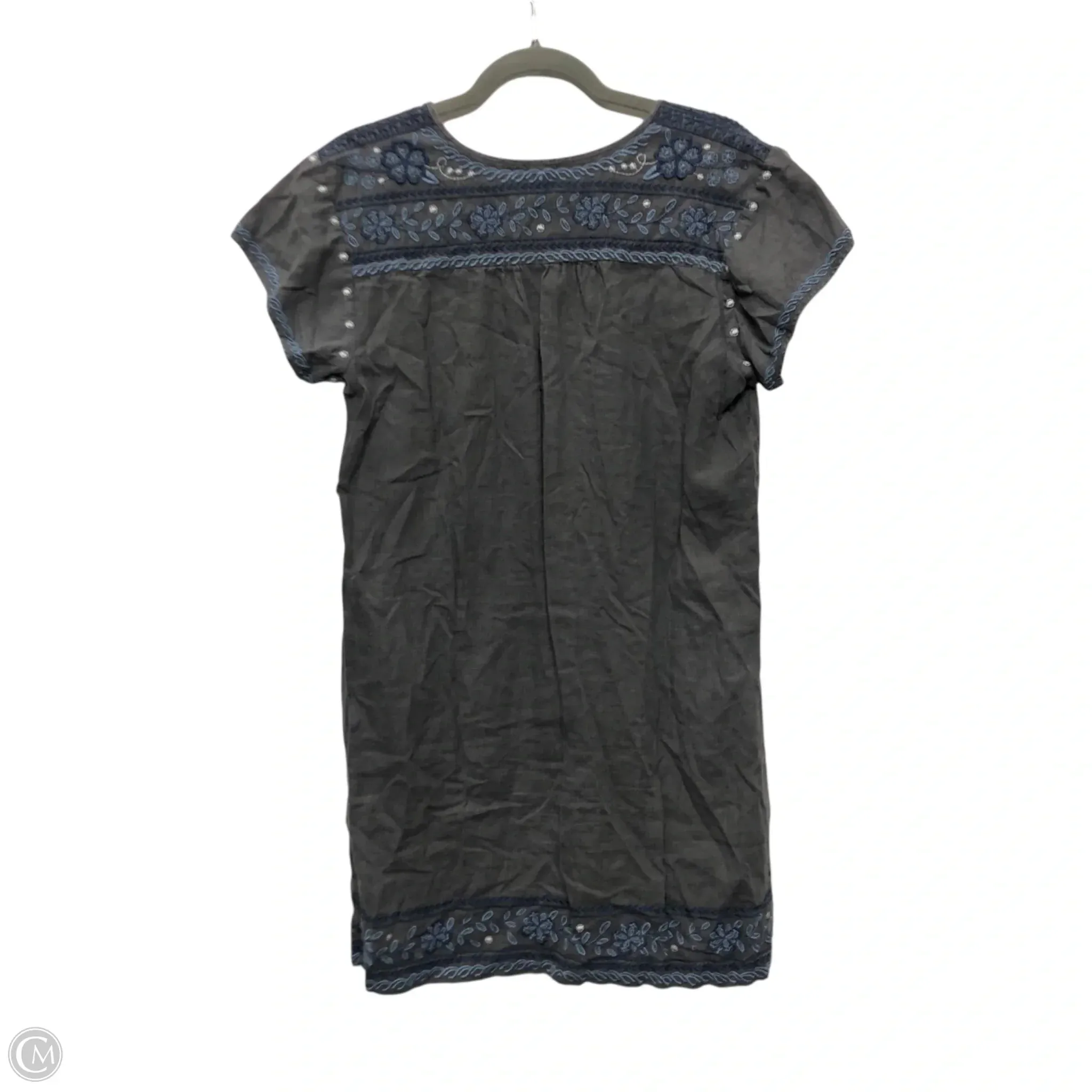 Dress Casual Short By Johnny Was In Blue & Grey, Size: M Johnny Was Clothing