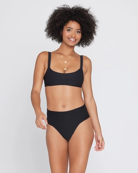 Eco Chic Repreve Jess Bikini Top - Black timeless swimwear styles women, comfy swimwear for women