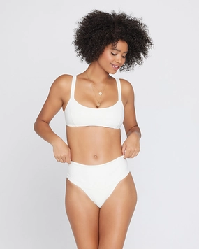 Eco Chic Repreve Jess Bikini Top - Cream timeless swimwear styles women, comfy swimwear for women