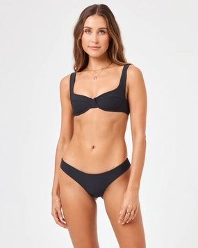 Eco Chic Repreve Nikita Bikini Top - Black timeless swimwear styles women, comfy swimwear for women
