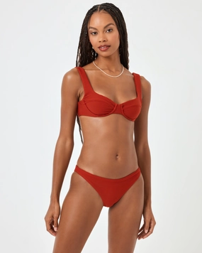 Eco Chic Repreve Nikita Bikini Top - Redwood timeless swimwear styles women, comfy swimwear for women