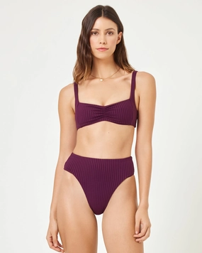 Effie Bikini Top - Merlot halter swim tops, wireless bikini tops