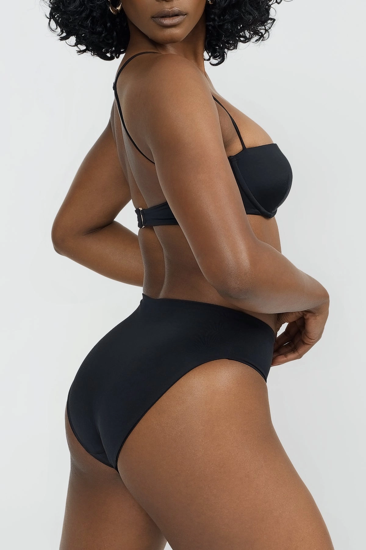 Eliza Full Coverage Bottom - Black soft fabric swimwear women, resort swimwear for ladies