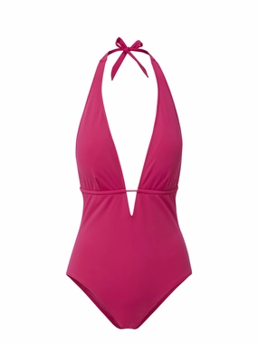 Elizabeth One Piece Fuchsia high waist swimwear women, swimsuit for women beachwear