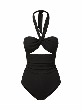 Ella One Piece Black Texture fashionable beach swimwear, modern womens bikinis