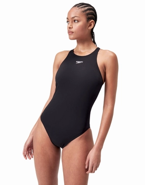 Endurance  V Back Swimsuit (Longer Body Length) - Black minimalistic swimsuits women, sleek swimwear styles