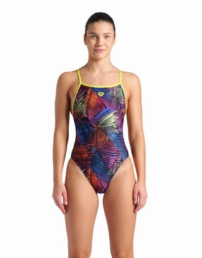 Energy Booster Back Swimsuit - Green/Black Multi minimalistic swimsuits women, sleek swimwear styles