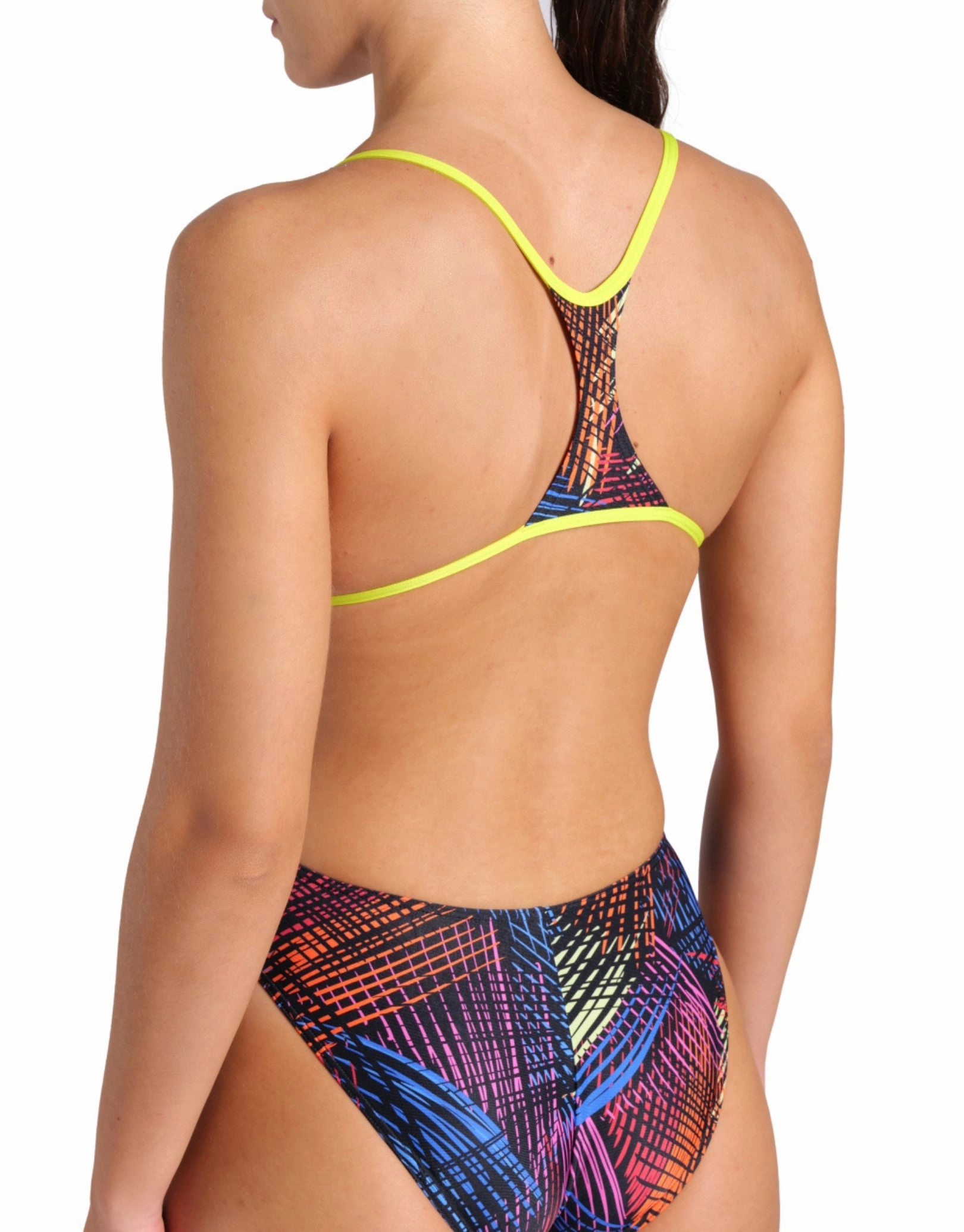 Energy Booster Back Swimsuit - Green/Black Multi