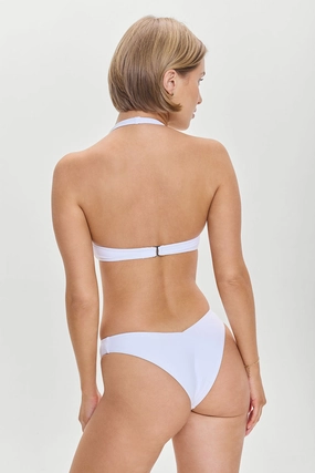 Enzo Cheeky Bikini Bottom - Optic White womens printed swimsuits, beach ready swimwear ladies